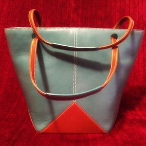 Tusk Turquoise & Toffee Leather Bag w/Dust Cover